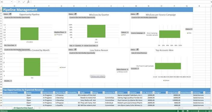 Dynamics CRM Šablona v Excelu