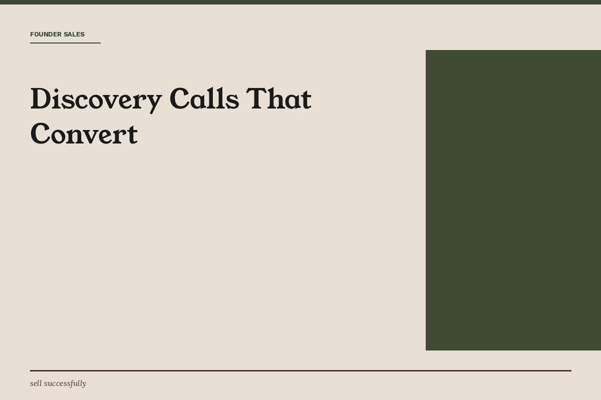 Sales discovery call in progress with founder asking qualification questions