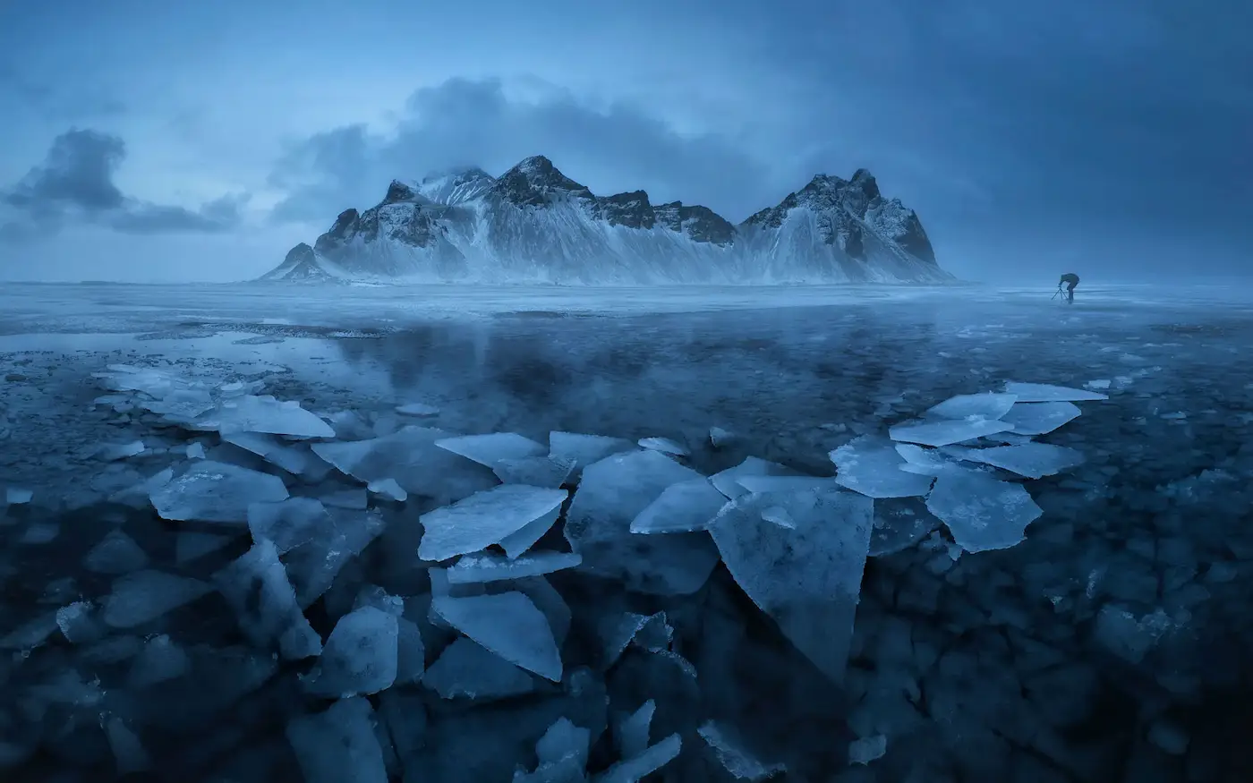 Fotografía de paisaje en Islandia después de la edición con atmósfera y profundidad