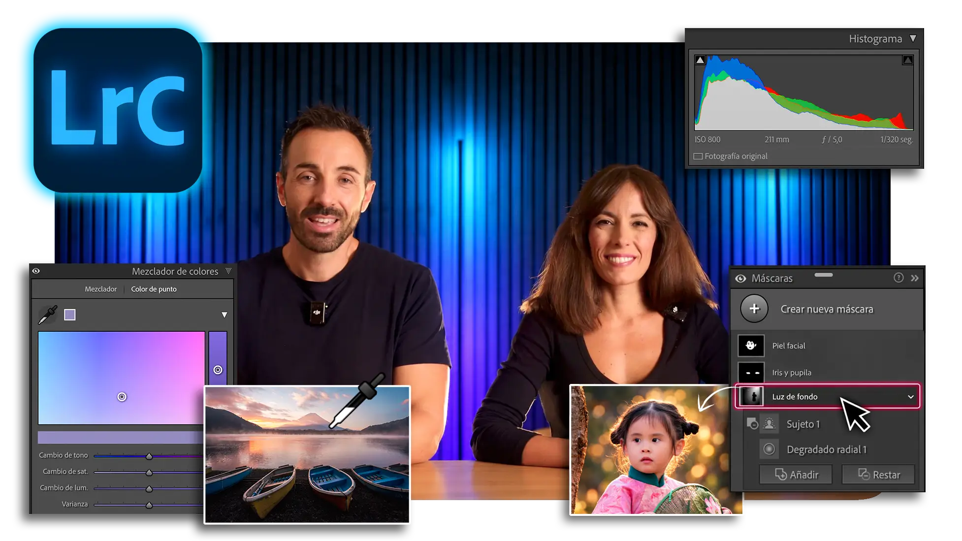 Laura y Juan, de Photography Makers, con capturas de Lightroom Classic