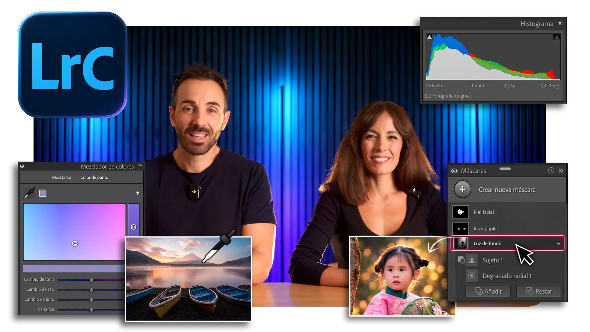 Laura y Juan, de Photography Makers, con capturas de Lightroom Classic