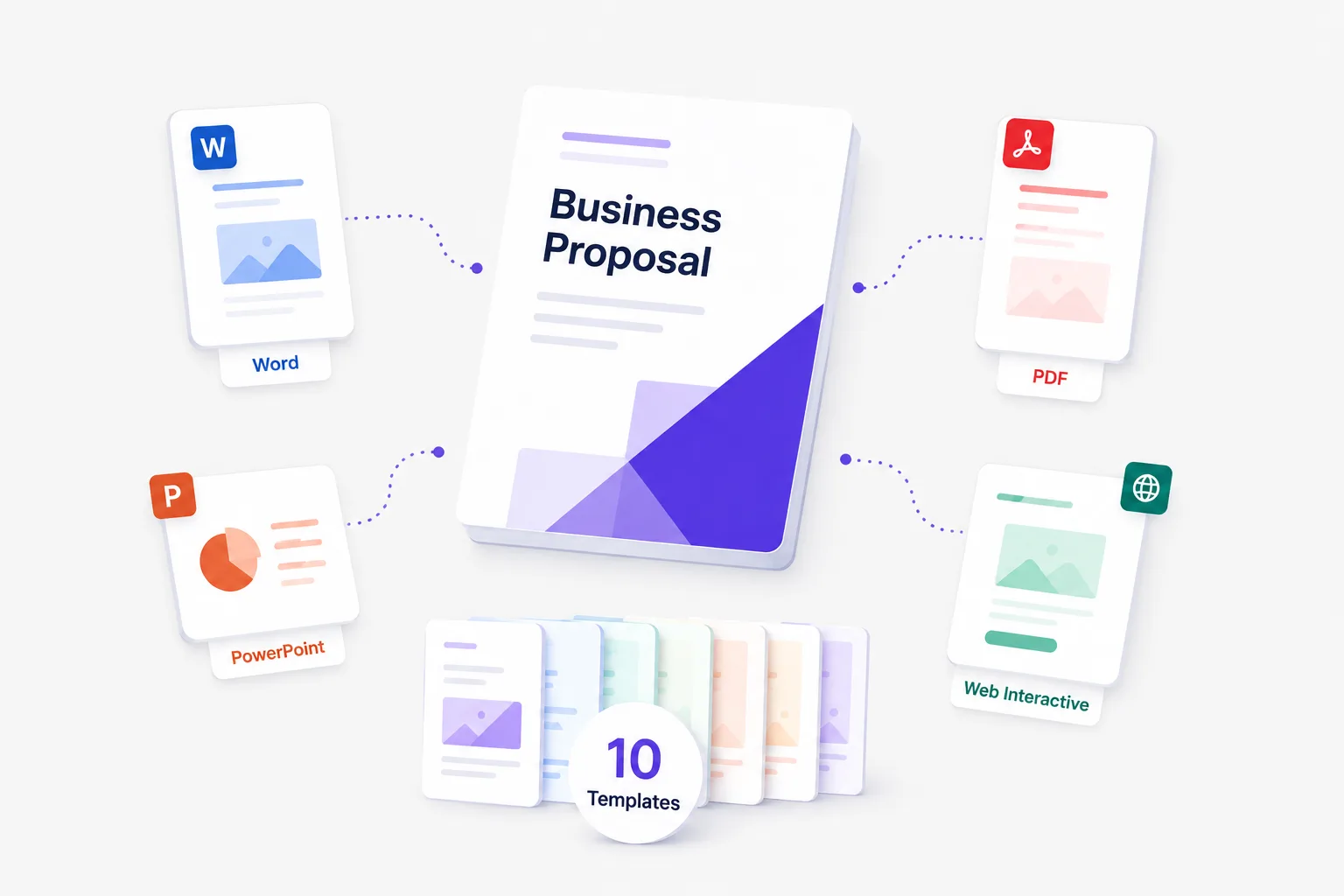 Business proposal template laid out with cover, scope, pricing and signature sections