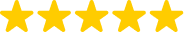 Five yellow stars in a horizontal row representing a five-star rating.