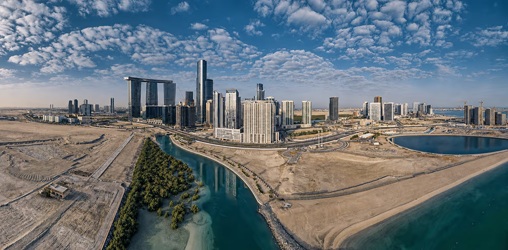 Al Reem Island skyline in Abu Dhabi — established waterfront district within the ADGM jurisdiction.