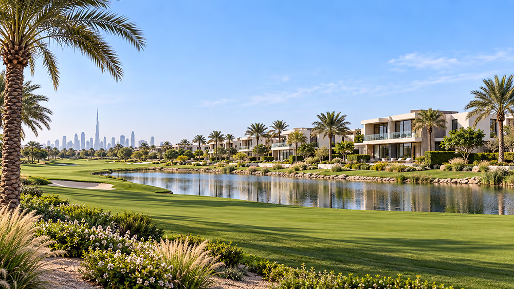 Detached villa at Sidra in Dubai Hills Estate, showing the plot and rear garden