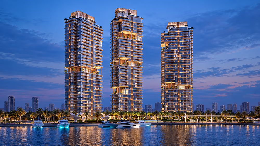  Residential buildings by the water in Dubai Design District (d3) by Meraas, near Downtown Dubai