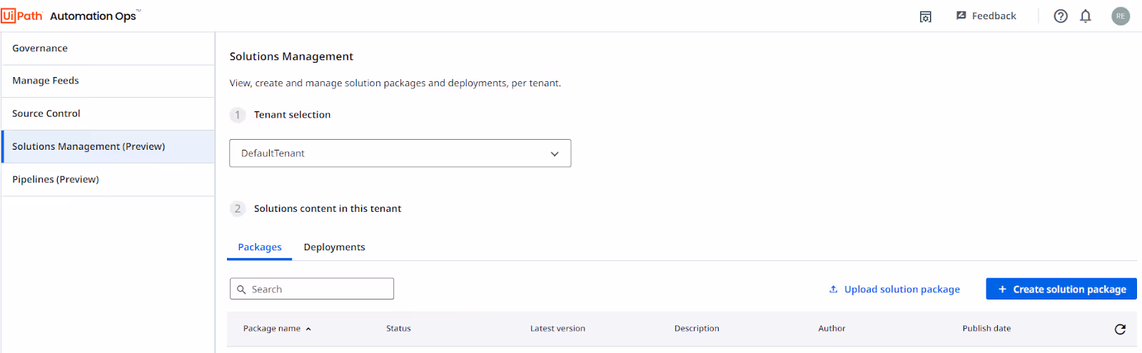 The Solutions Management in the Automation Ops