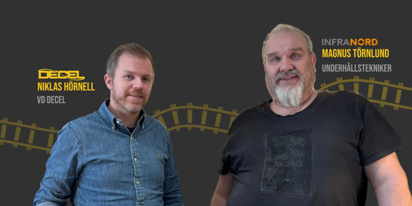 Niklas Hörnell of DECEL and Magnus Eriksson of Infranord during the training at DECEL's head office in Överhörnäs, Sweden