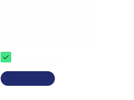 Form with two text input fields, a green checkbox with a checkmark, and a blue submit button.