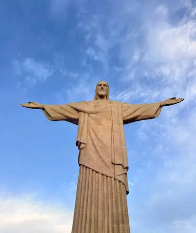 Christ the Redeemer with blue sky in the background.