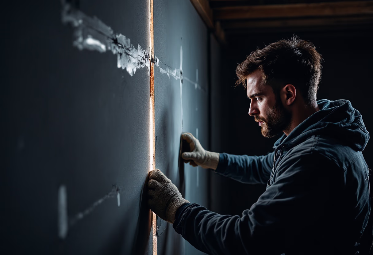 image of renovation process - interior walls installation