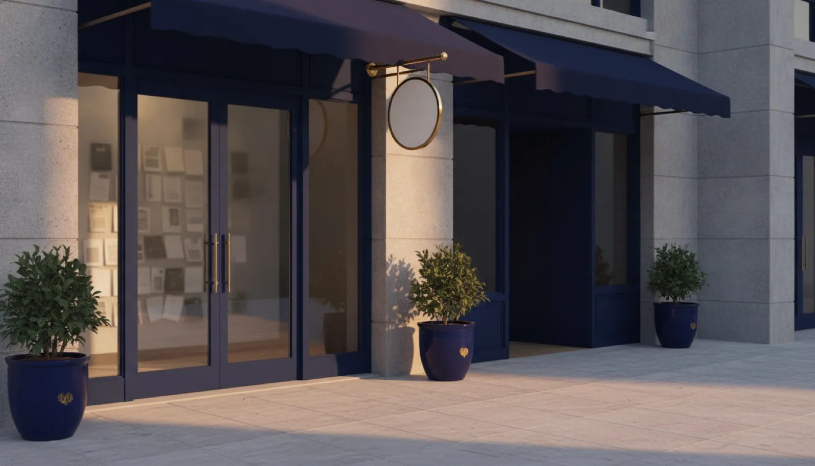 Small business storefront with an open sign