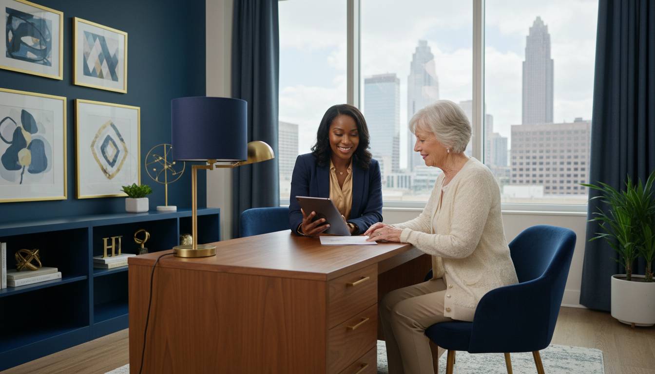 A Charlotte insurance agent advising a senior client on Medicare.