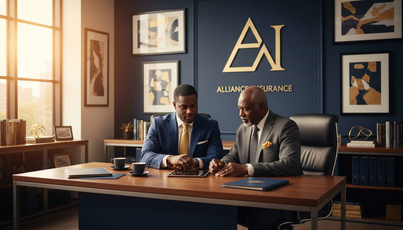 A Charlotte insurance agent consulting with a senior business owner.