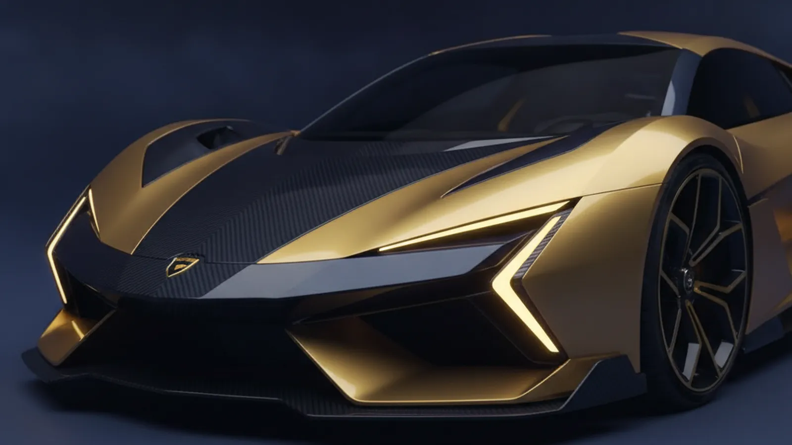Exotic sports car on a dark background