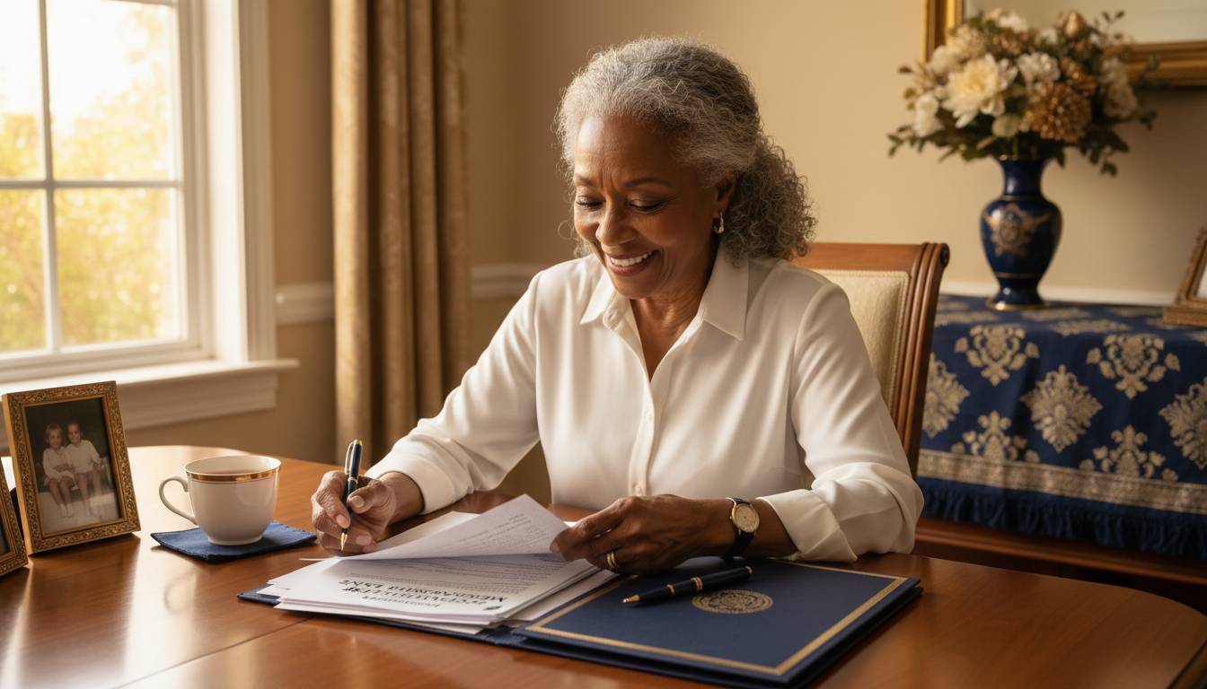A senior person reviewing Medicare supplement documents.
