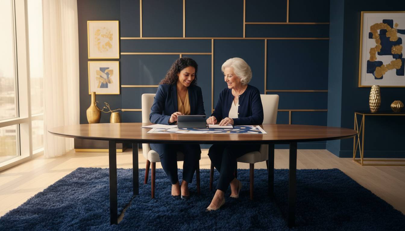 A bilingual representative assisting a senior with Medicare options.