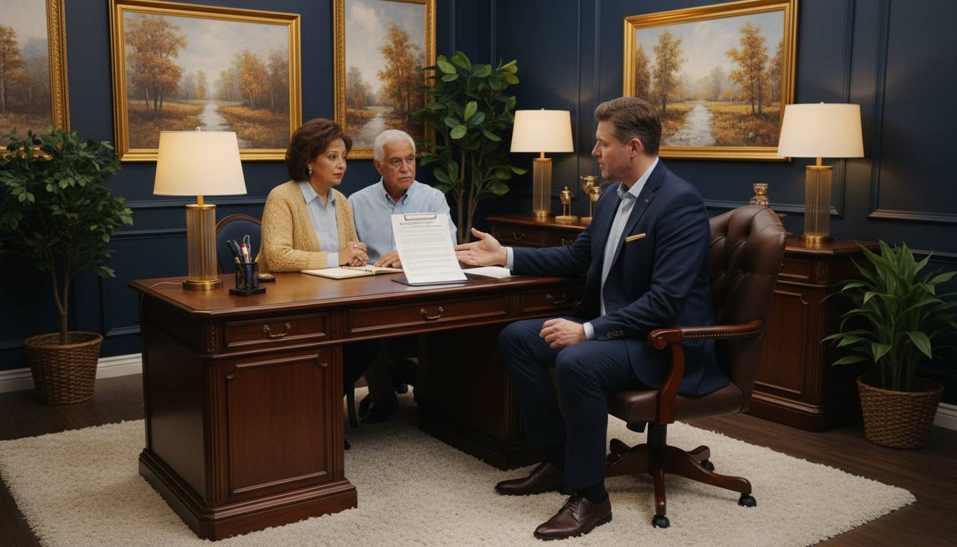 An agent reviewing a Medicare transition with a senior couple.