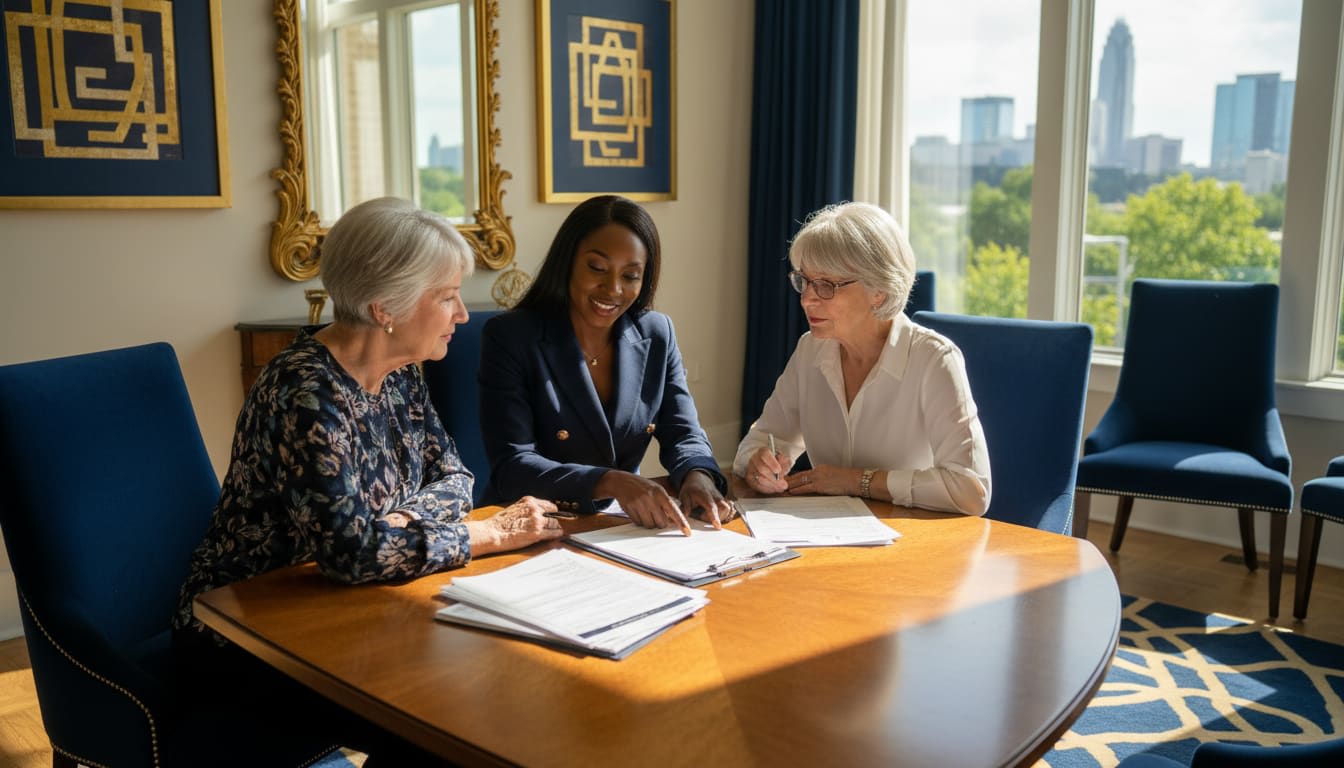 A Charlotte agent having a Medigap consultation with a senior couple.
