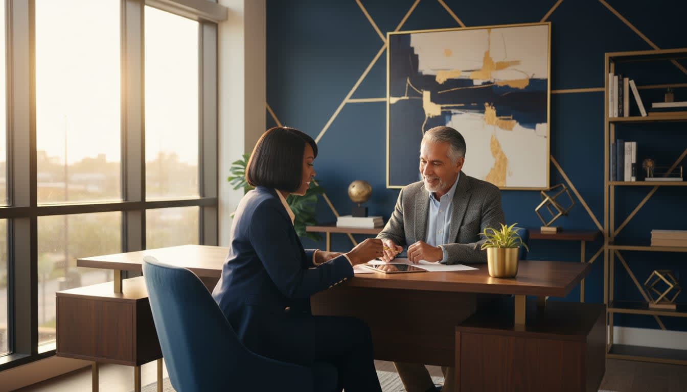 A Charlotte agent consulting with a senior client about Medicare.