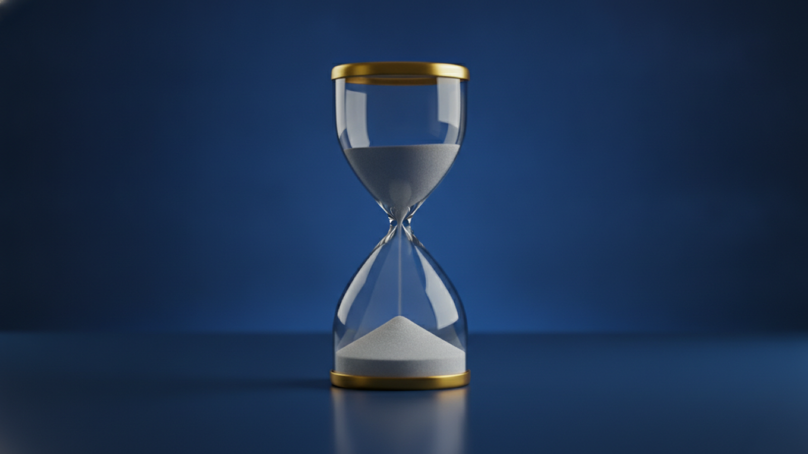 Hourglass with its sand fully run out, representing a closed enrollment deadline