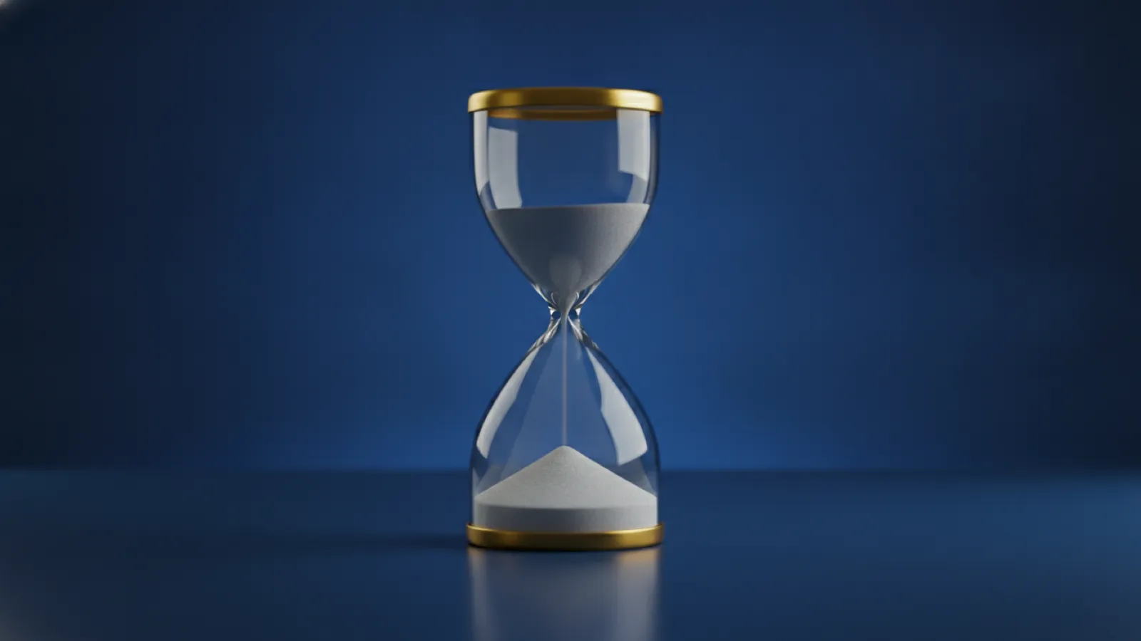 Hourglass with its sand fully run out, representing a closed enrollment deadline