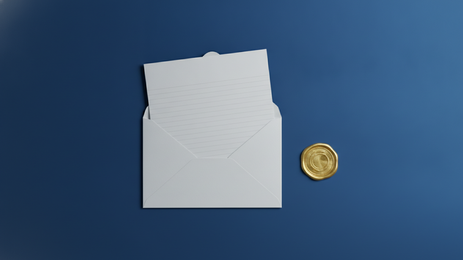 Opened envelope with a letter and gold seal, representing an annual plan change notice