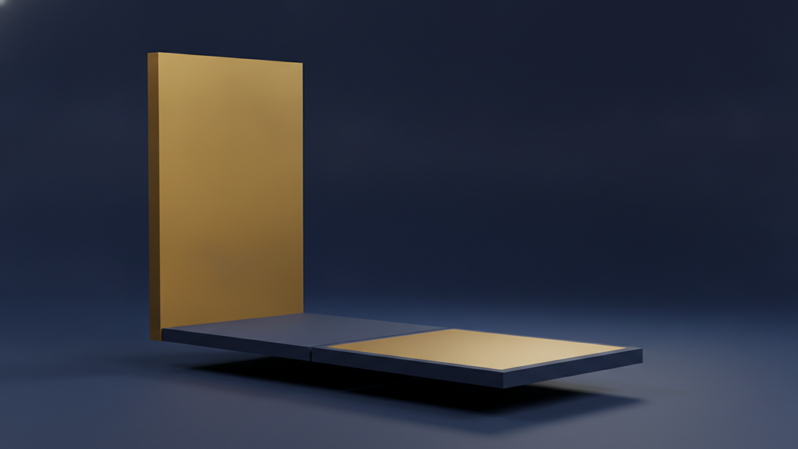 A tall gold wall blocking one path while the adjacent path lies open on a dark navy background, representing a high deductible against none.