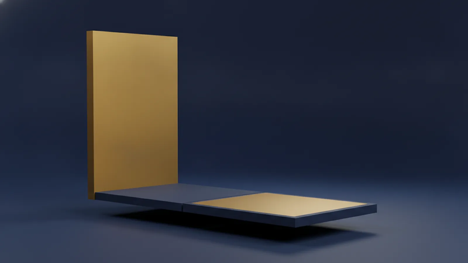 A tall gold wall blocking one path while the adjacent path lies open on a dark navy background, representing a high deductible against none.
