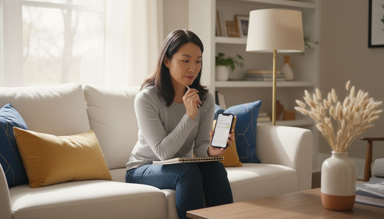 A person reviewing health insurance documents at a desk.