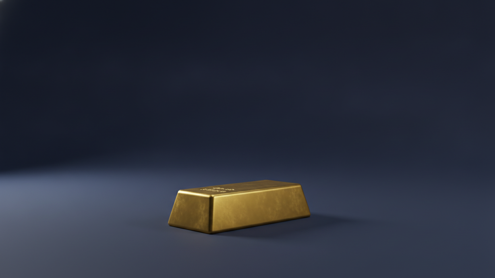 A single gold ingot on a deep navy surface, representing a lump sum paid in one piece on diagnosis.