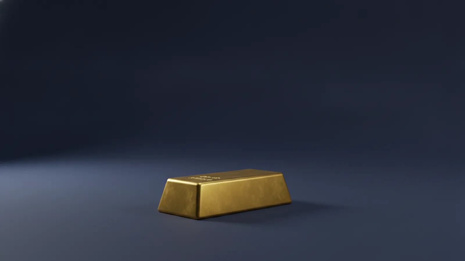 A single gold ingot on a deep navy surface, representing a lump sum paid in one piece on diagnosis.