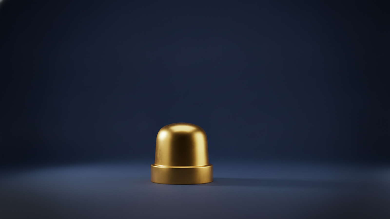 A gold emergency beacon light on a deep navy surface, representing the ambulance trip that arrives before anyone checks the cost.