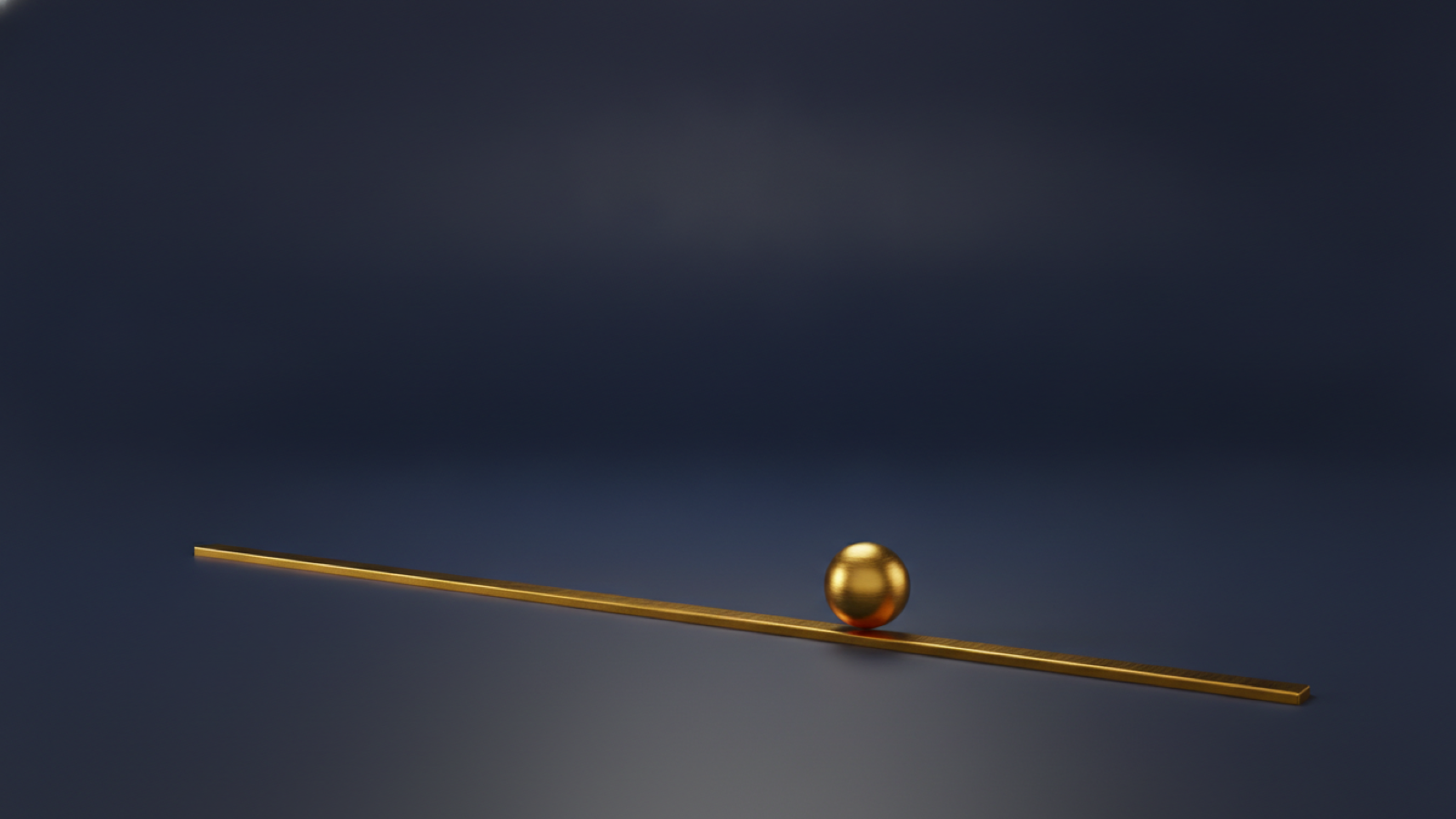 A single gold sphere resting just past a raised gold line on a deep navy background, representing an income just over a threshold.