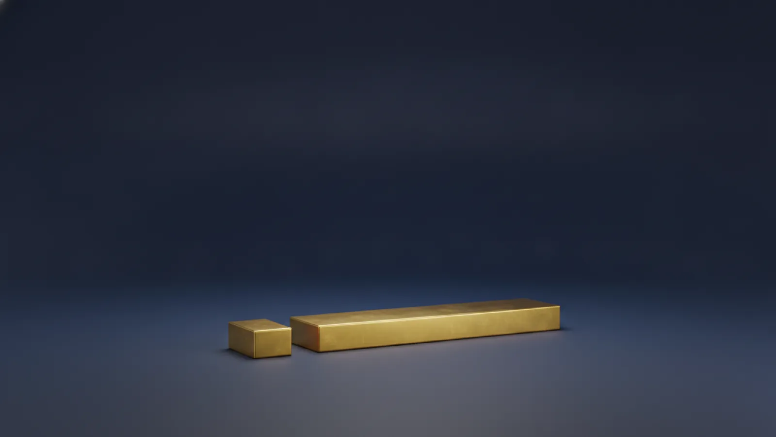 A gold bar with the first section clearly separated from the rest on a deep navy background, representing the portion a household pays first.