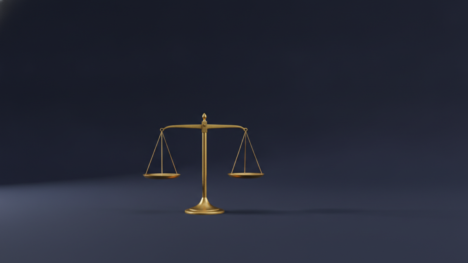 A gold balance scale on a deep navy background, representing two options weighed against each other.