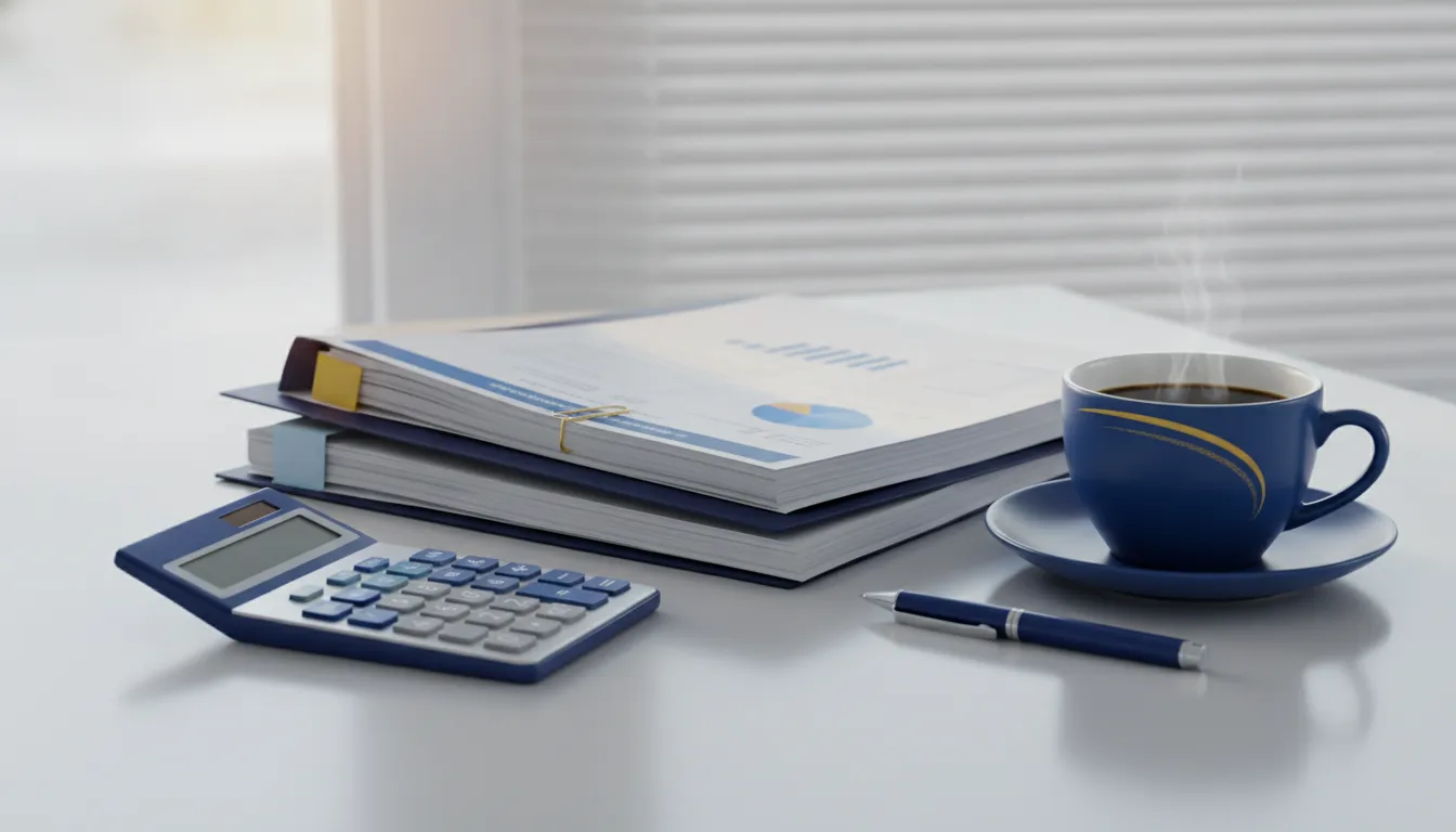 Policy paperwork spread across a desk