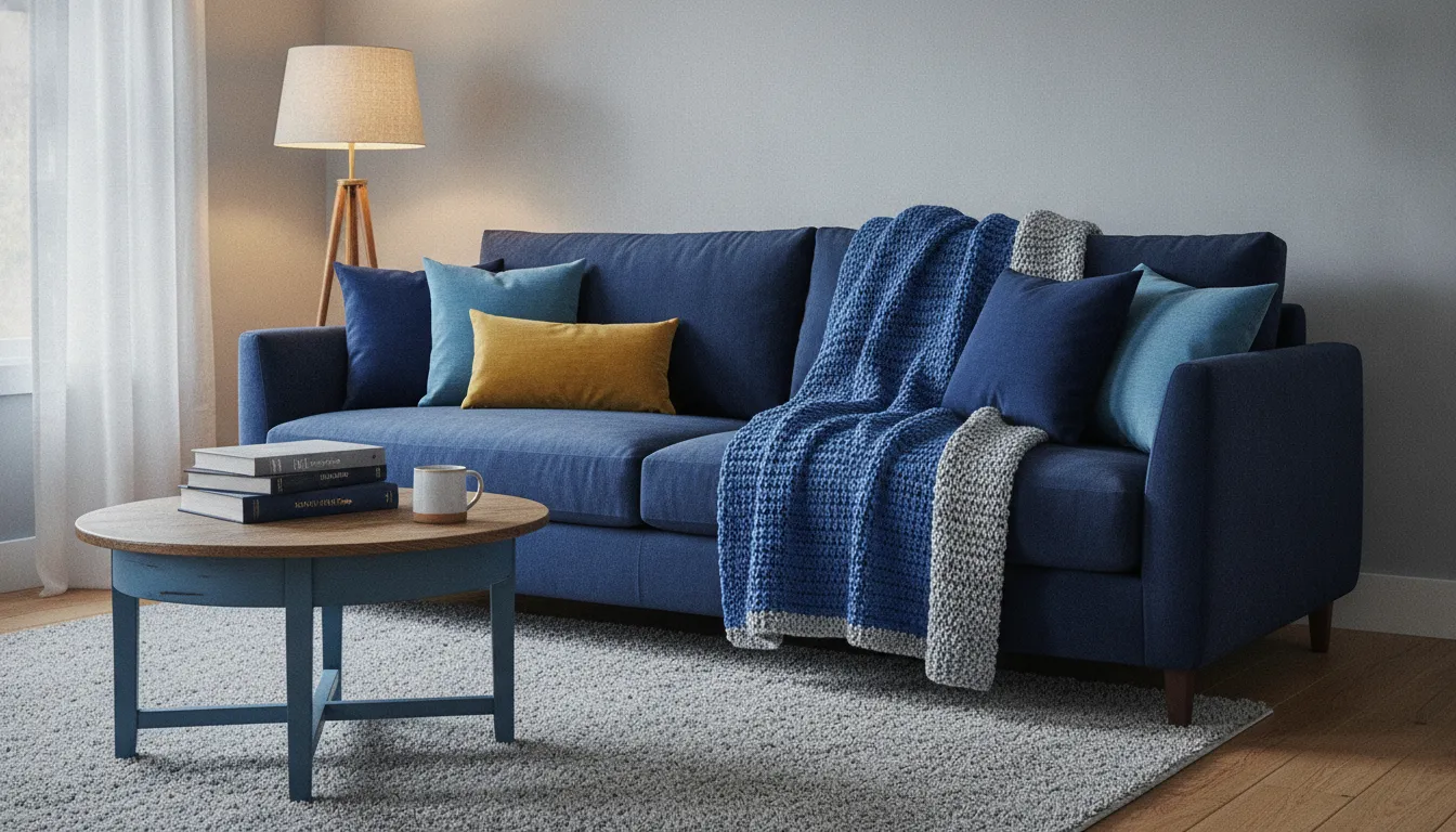 Calm, softly lit living room