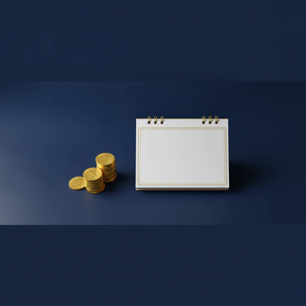 Calendar beside stacked coins, representing scheduled annuity payments