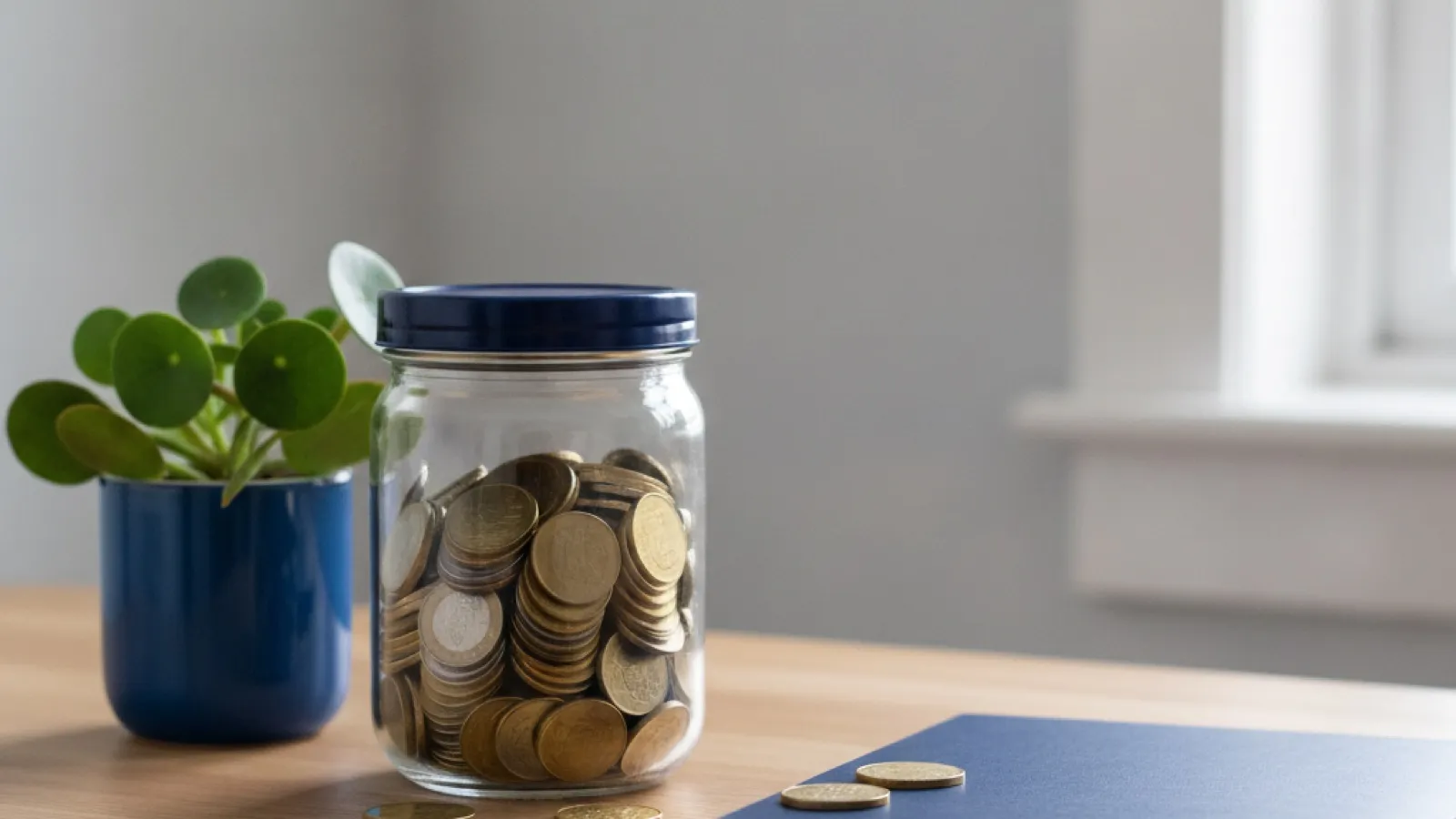 Savings jar of coins labeled for medical costs