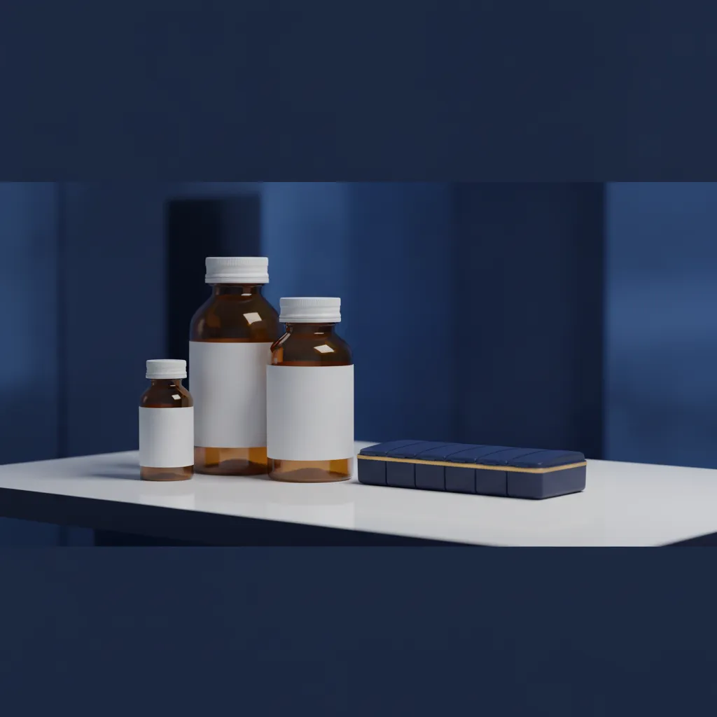Prescription medication bottles and pills
