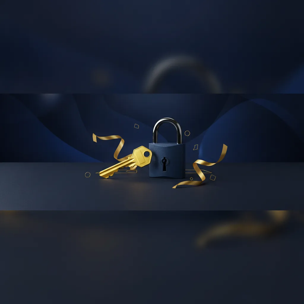 Key and lock, representing secured retirement savings