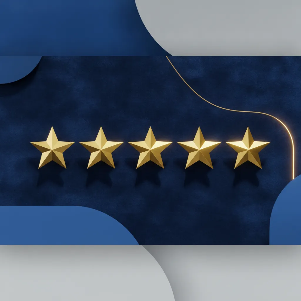 Five gold stars in a row