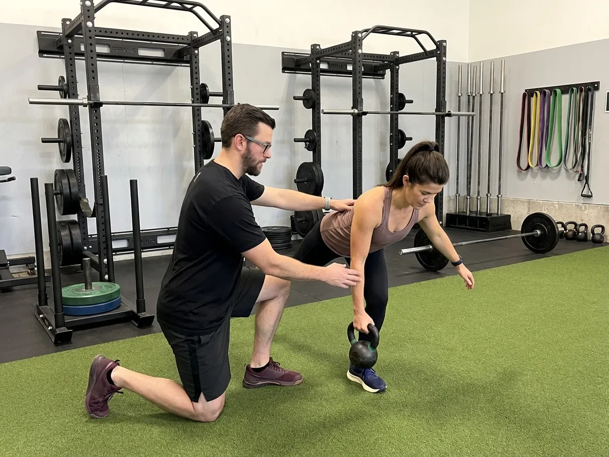 Patient working with a provider at a performance physical therapy clinic in Livingston