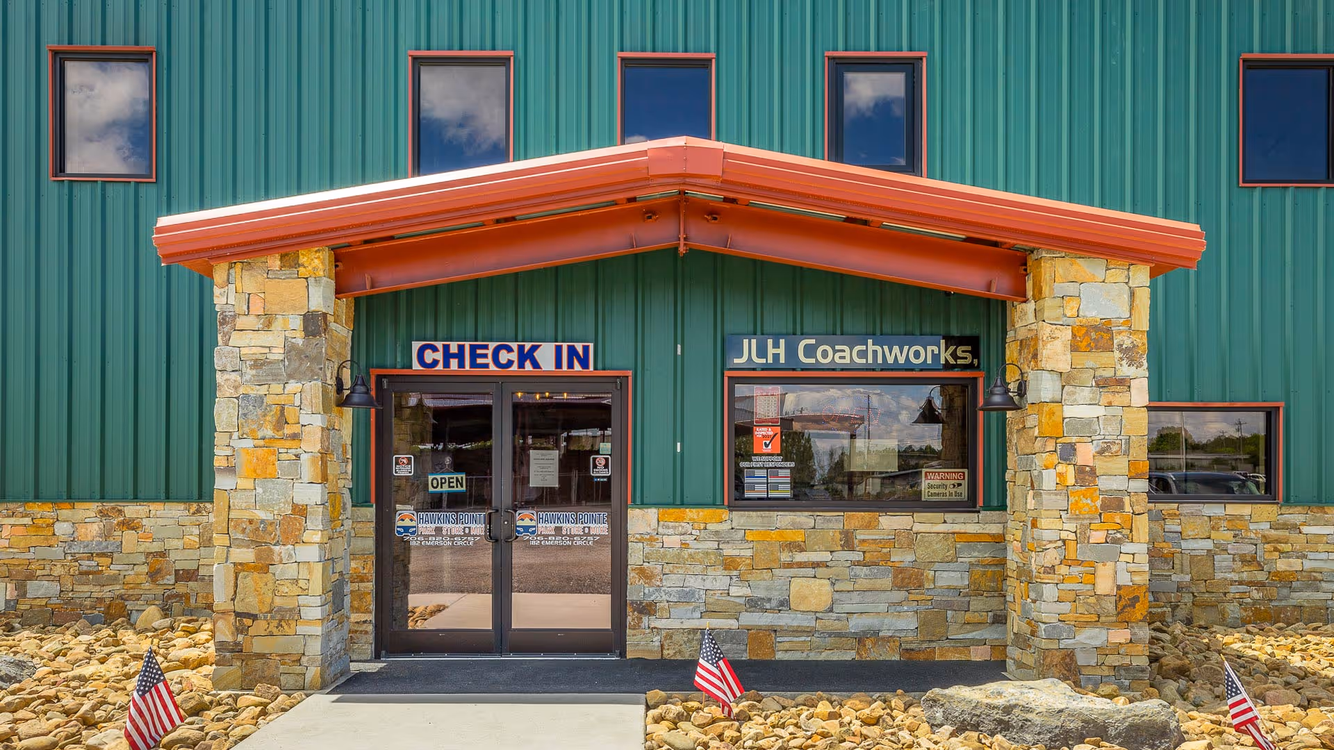 Hawkins Pointe check into the park building.