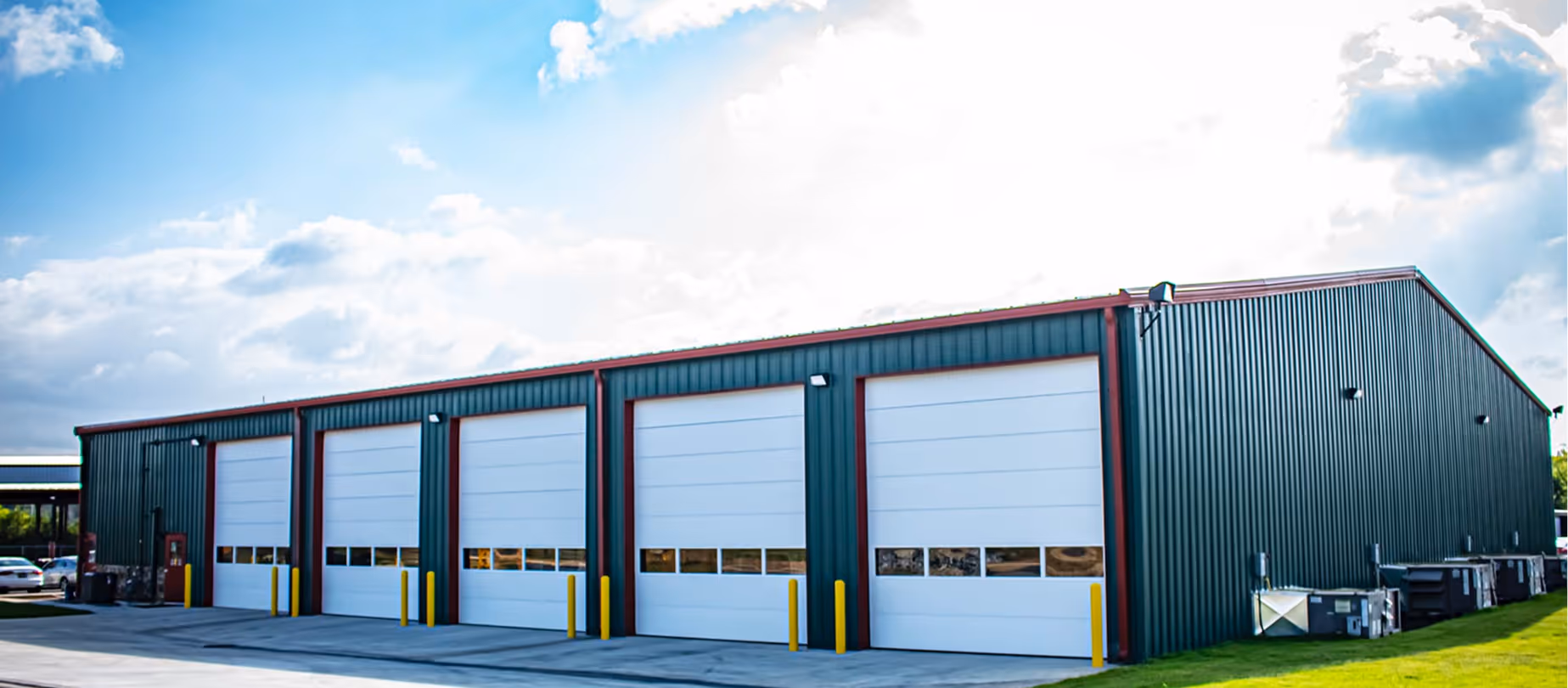 Hawkins Pointe Luxury Storage building showing 5 of the 20’ x 50’ Size Bays.