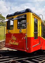 Back of Lookout Mountain Incline Railway trolley car.