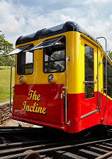 Back of Lookout Mountain Incline Railway trolley car.