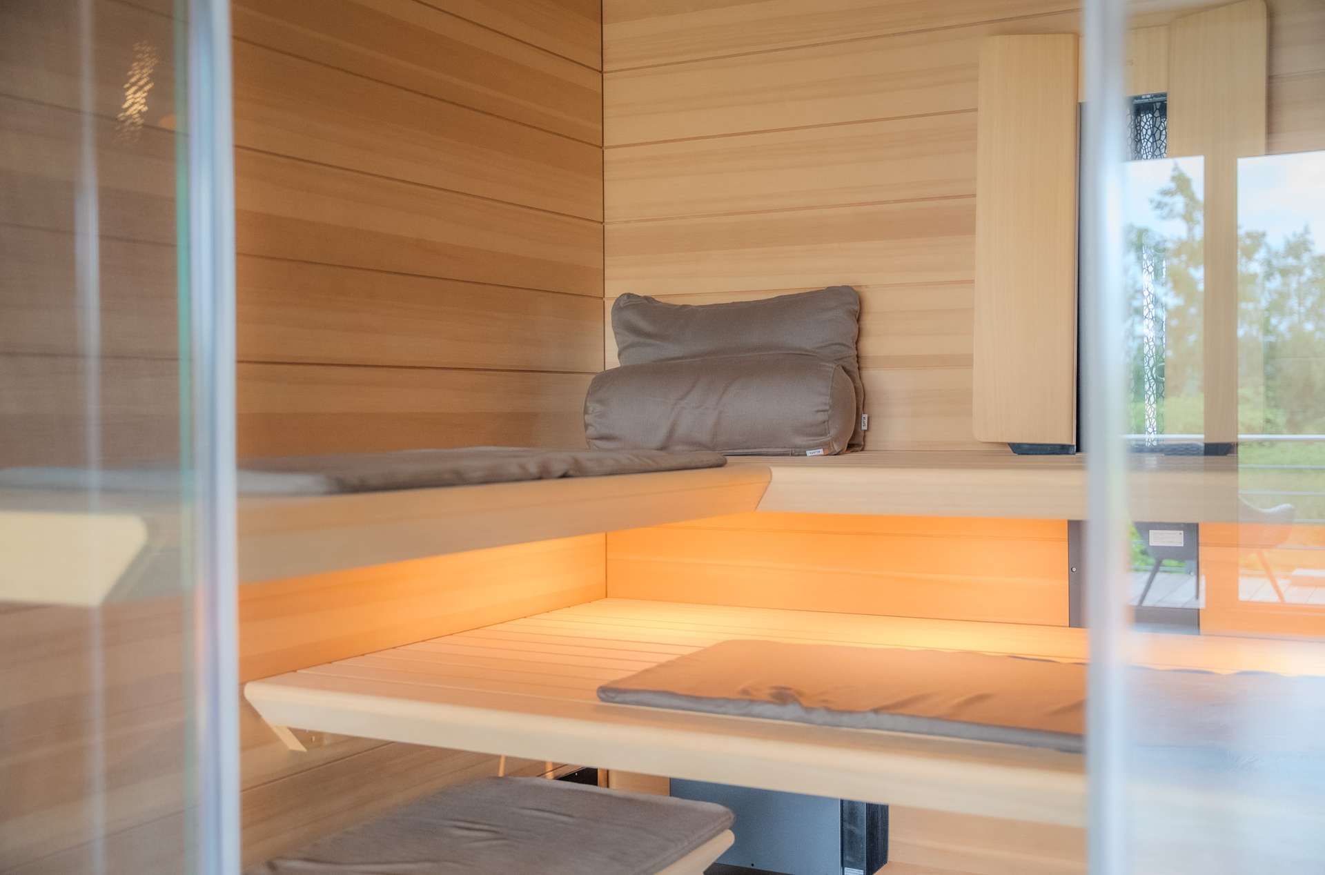 Die Klafs Designsauna schafft einen Rückzugsort mit besonderer Ruhe