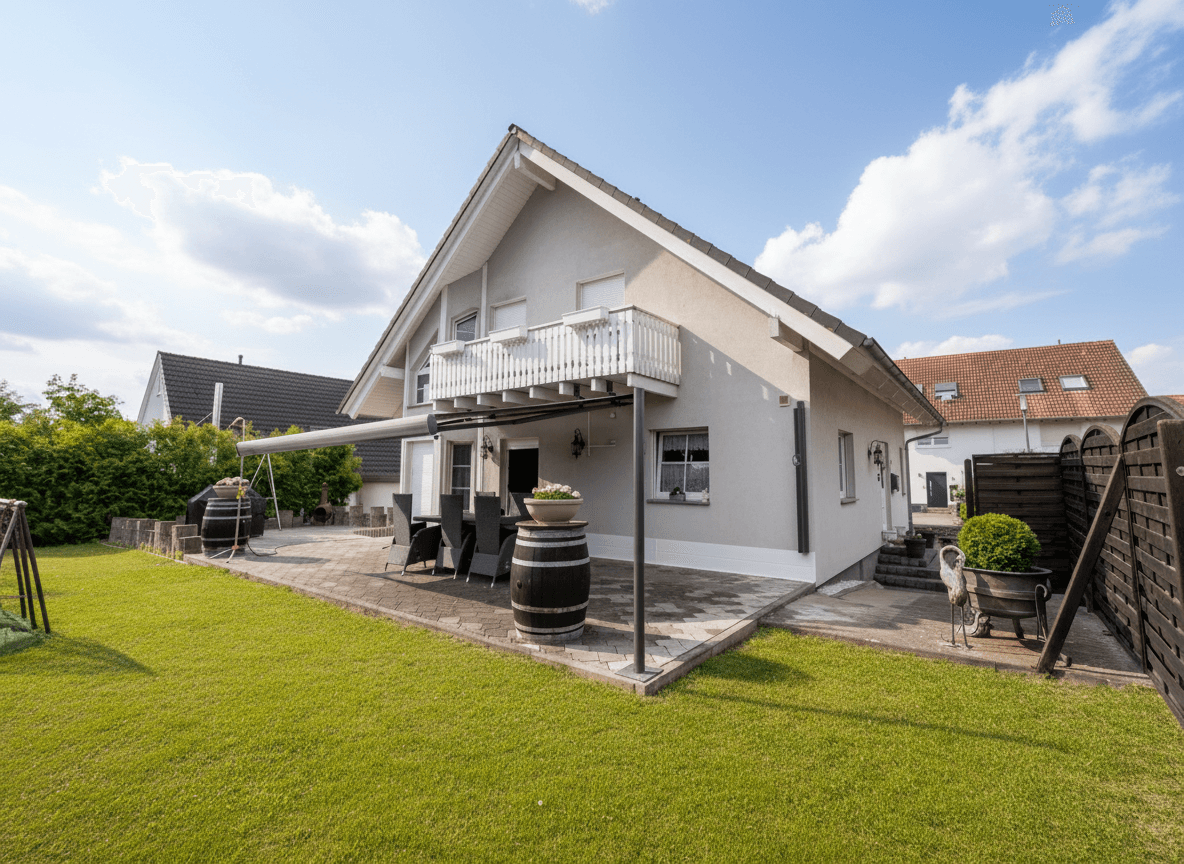 Gepflegtes Hanse-Haus mit sonnigem Garten und überdachter Terrasse
